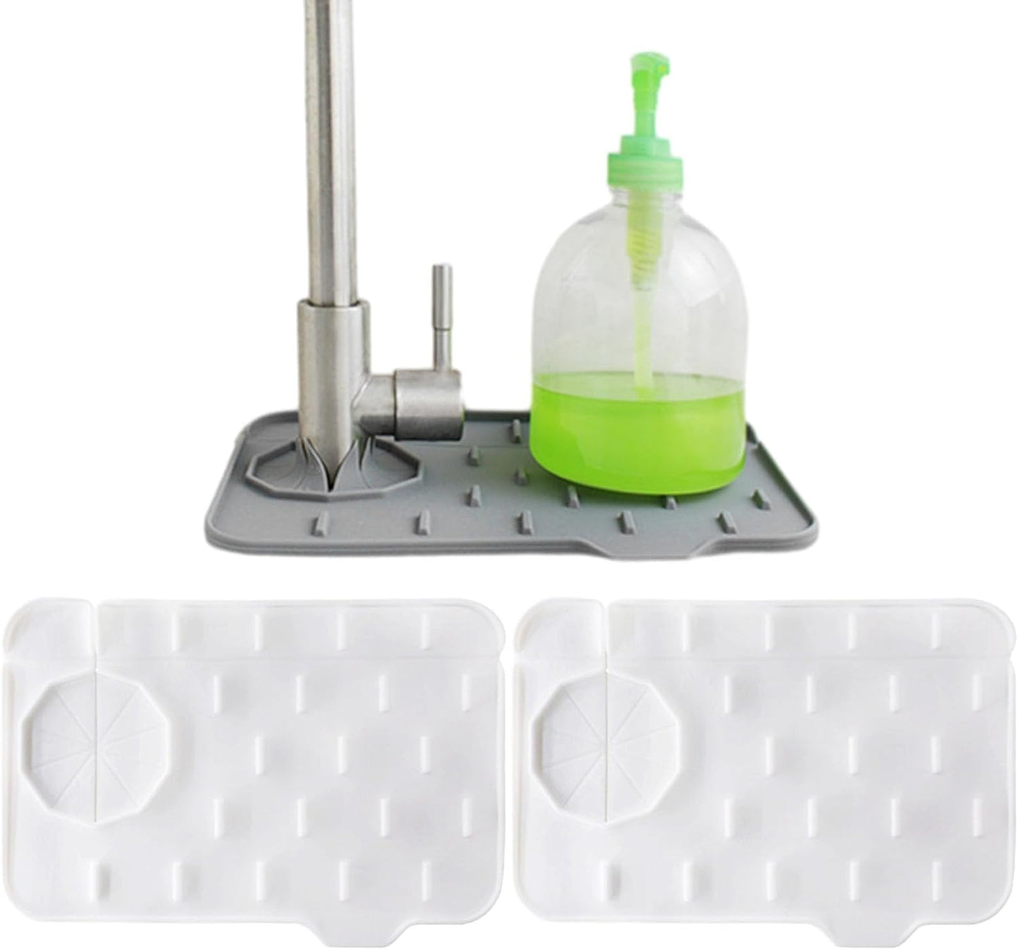 2 Pack Mini Sink Splash Guard, Double Sided Kitchen Faucet Mat | Tap Water Catcher for Bathroom and Corner Basins, Defends Worktops Against Puddles, Gathering Regular Water Drips
