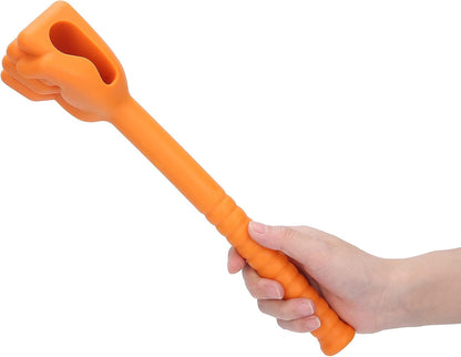 Manual Back Massagers, Massage Stick Hammer, Silicone Massage Hammer with Anti-Slip Long Handle, Fist Massager for Back Legs Arms Neck Shoulder Pain Relief(Orange)