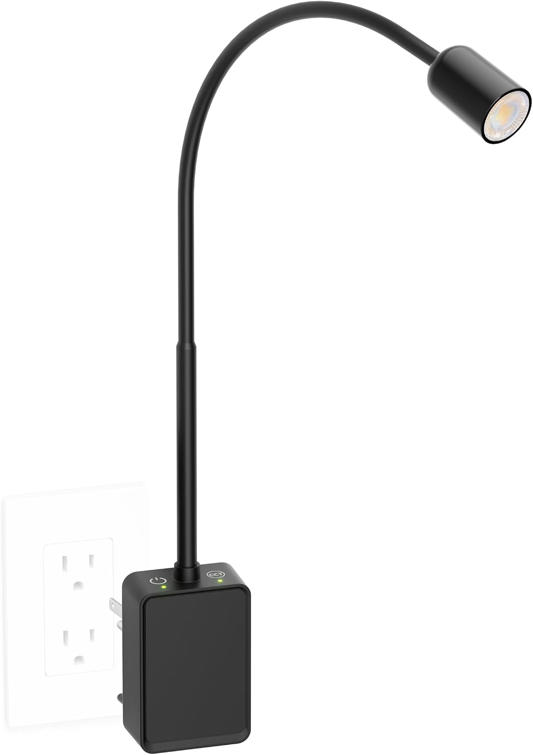 Plug in LED Book Reading Spot Light, White Dimmable Wall Sconce Lamp with Power Plug and Outlet Extender for Kitchen Bedroom Living Room, 3 Lighting Colors, USB Output Charging Ports