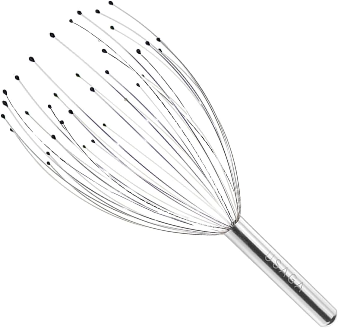 USAGA 36 Fingers Head Massager Scalp Massager Head Scratcher (Black)