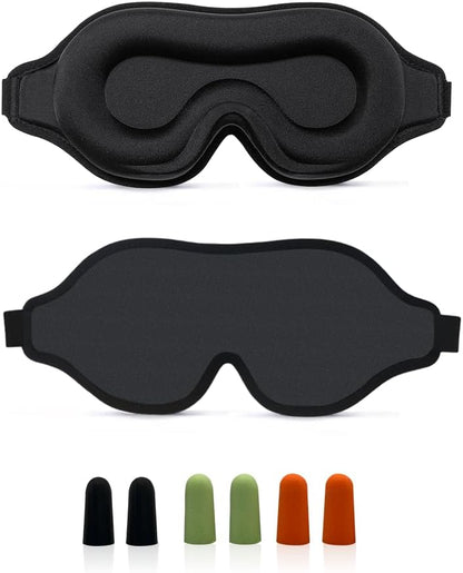 Sleep Mask for Light Sleepers & Side Sleepers, 100% Blackout 3D Cooling Eye Mask, Zero Pressure Breathable Night Blindfold for Insomnia, Deep Sleep, Daytime Sleeping, Travel, Yoga & Shift Work