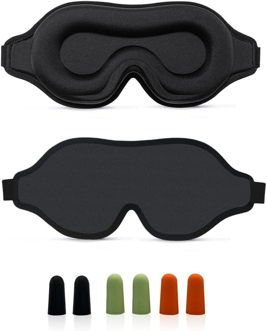 Sleep Mask for Light Sleepers & Side Sleepers, 100% Blackout 3D Cooling Eye Mask, Zero Pressure Breathable Night Blindfold for Insomnia, Deep Sleep, Daytime Sleeping, Travel, Yoga & Shift Work