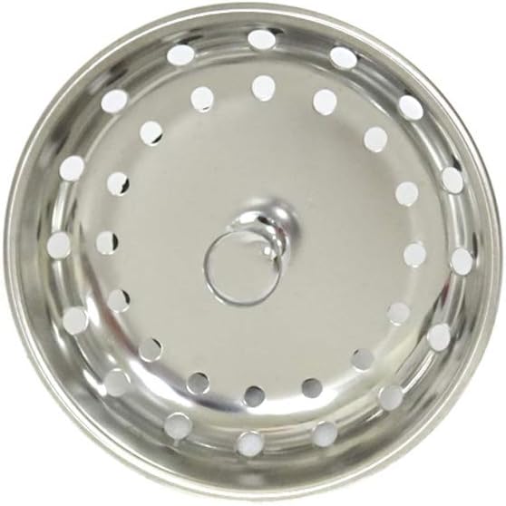 Kitchen Sink Basket Strainer Replacement for US Standard Drains (3-1/2 Inch), Premium 304 Stainless Steel Body W/with Brass Post (Spring Clip) 1 Pack