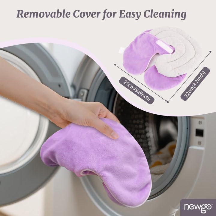 NEWGO Face Heating Mask, Moist Heat for Sinus & Migraine, Purple | Reusable and Easy to Use, Microwavable Warm Compress for Sinus Pressure, Migraine, and Tension Headache Relief
