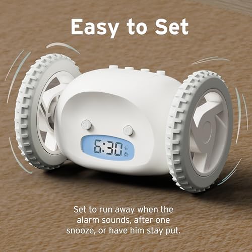 CLOCKY Alarm Clock on Wheels – Loud Rolling Alarm Clock for Heavy Sleepers