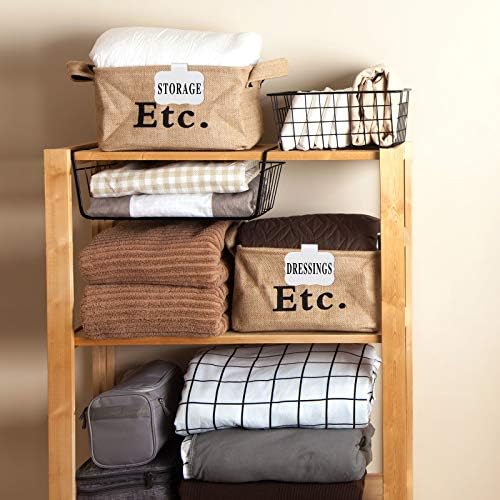 Zonon 8 Pack Basket Labels Clips with 40 Pcs Pantry Labels Set Removable Bin 3.5 x 2.4 Inch - for Kitchen, Pantry, Black & White Words