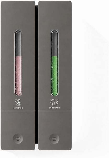 Shampoo and Conditioner Dispenser - Wall-Mounted 3-Chamber Shower Soap Dispenser, No-Drill, 1200ML Capacity, for Bathroom & Hotel