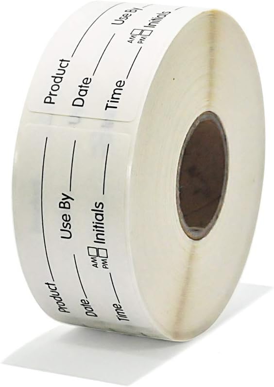 L LIKED 500 Stickers Use by 1 x 2 Inch Blue Dissolvable Food Storage Labels for Containers