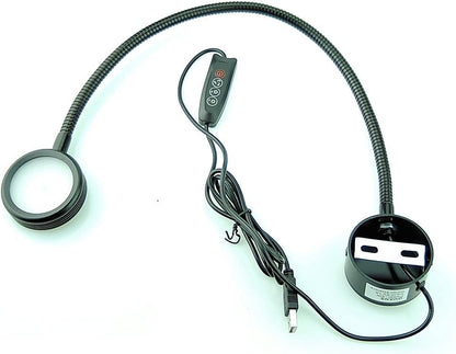 QUANS 3 Color Dimmable Gooseneck LED Wall Bedside Reading Lamp, Black, USB