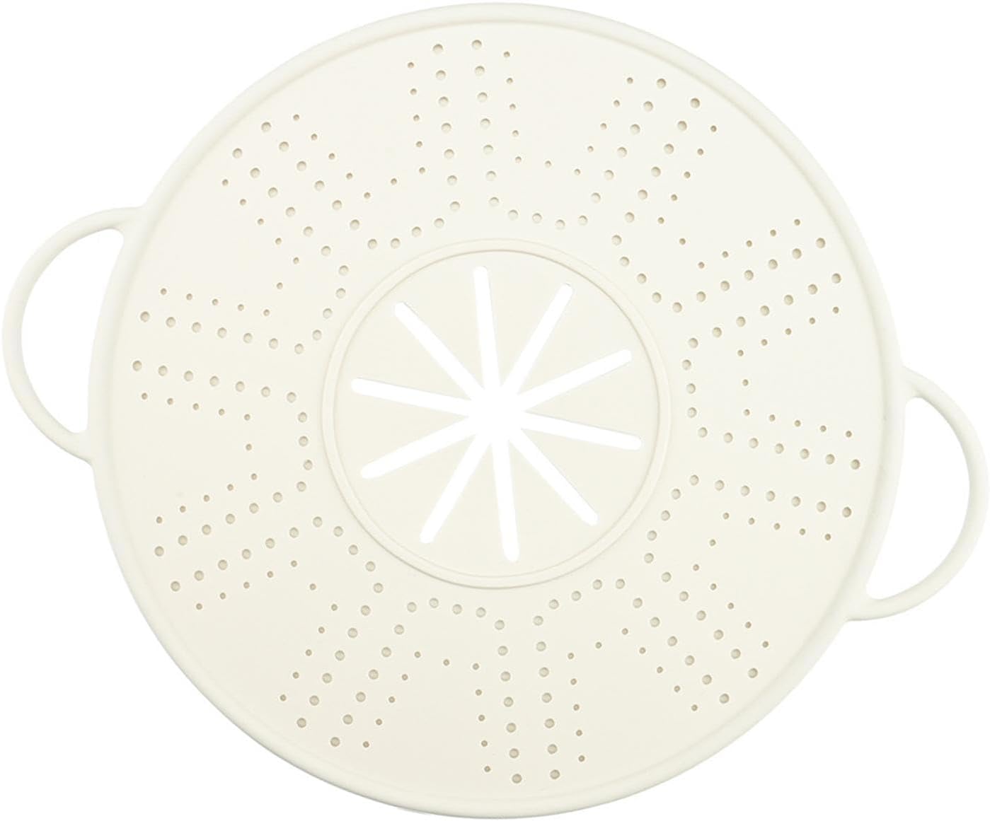 Silicone Spill Stopper Lid, 10.94 in Double Handle Splatter Screen for Boil-Over and Oil Splatter, Black