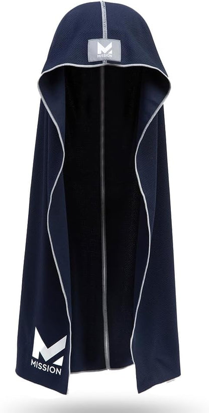MISSION Cooling Hoodie Towel, Evaporative Cool Technology, Cools Instantly When Wet, UPF 50 Sun Protection, Contours Your Head to Stay in Place, Great for Sports, Fitness, Gym