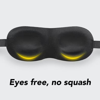 Sleep Mask for Side Sleepers with 3D Contoured Eye Cover – Light Blocking and Zero Pressure, Soft Breathable Fabric, Adjustable Strap for Women and Men, for Travel, Airplane, Nap, Meditation, Black