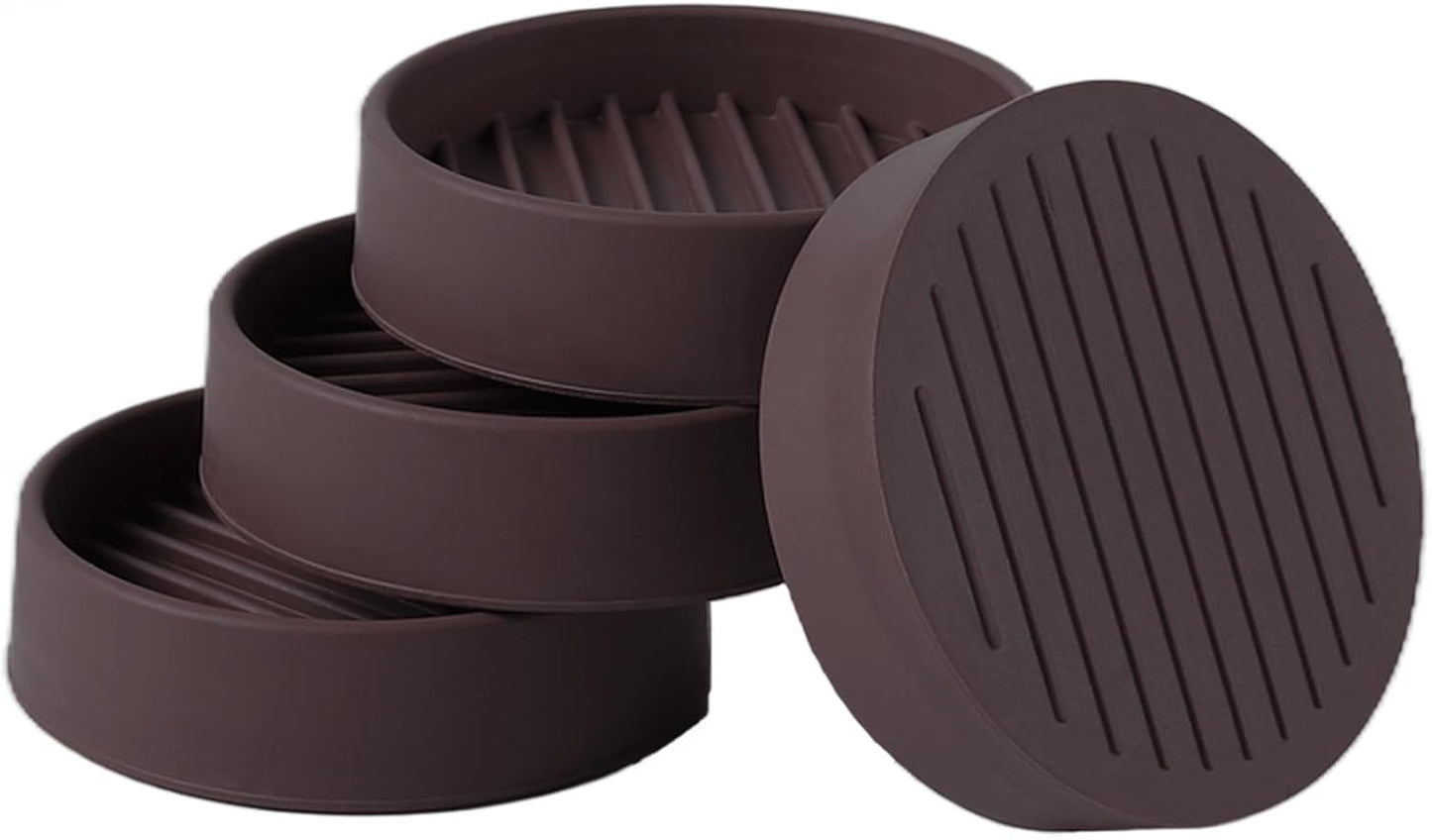 Jayen Rubber Furniture Caster Cups, Non-Slip Round Furniture Pads, 1.5" | Inner & Outer Anti-Slip Texture Helps Keep Beds and Couches from Sliding While Protecting Hardwood, Tile & Other Floors
