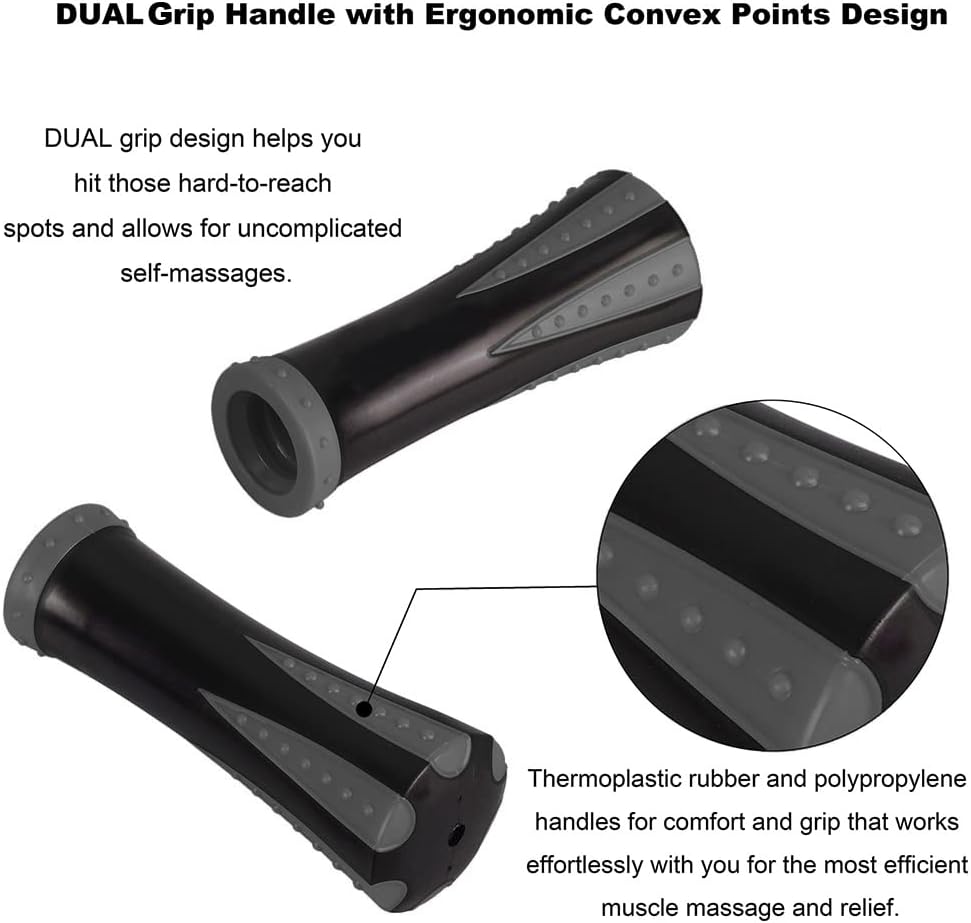 YANSYI Professional 9-Roller Deep Tissue Massage Stick - Portable Muscle Recovery Roller for Athletes, Relieves Post-Workout Soreness & Leg/Back Pain - Portable Physio Tool (Gray)