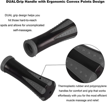 YANSYI Professional 9-Roller Deep Tissue Massage Stick - Portable Muscle Recovery Roller for Athletes, Relieves Post-Workout Soreness & Leg/Back Pain - Portable Physio Tool (Gray)