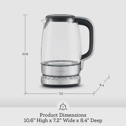 Breville BKE830XL IQ Kettle Pure Water Heater, Brushed Stainless Steel | Precisely heat water for tea and coffee with quiet electric kettle featuring soft top lid for easy pouring | 7 cup capacity