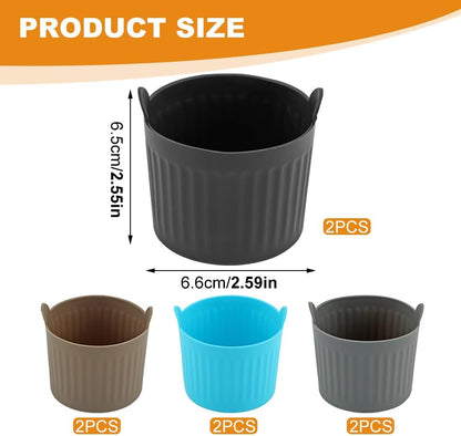 8 Pcs Air Fryer Baking Ramekins, Reusable Silicone Muffin Cups, Non-Stick Egg Bite Mold Baking Cups Air Fryer Accessories for Eggs, Muffins, Cupcakes, Puddings, Tarts, Custards(COLOR:Multi)