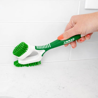 LIBMAN Tile & Grout Brush with Long Handle - 2-in-1 Cleaning Scrub Brush - 3 Pack