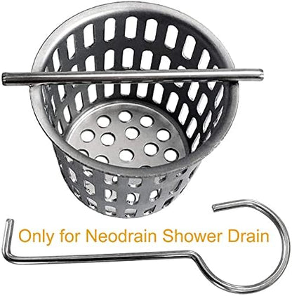 Neodrain Shower Drain Hair Catcher, 2-Pack,Only Fit Neodrain Shower Drain | 304 Stainless Steel Hair & Debris Strainer with Lifting Hook,Filter Basket for Bath Drains,Reusable Trap for Clog-Free Drains