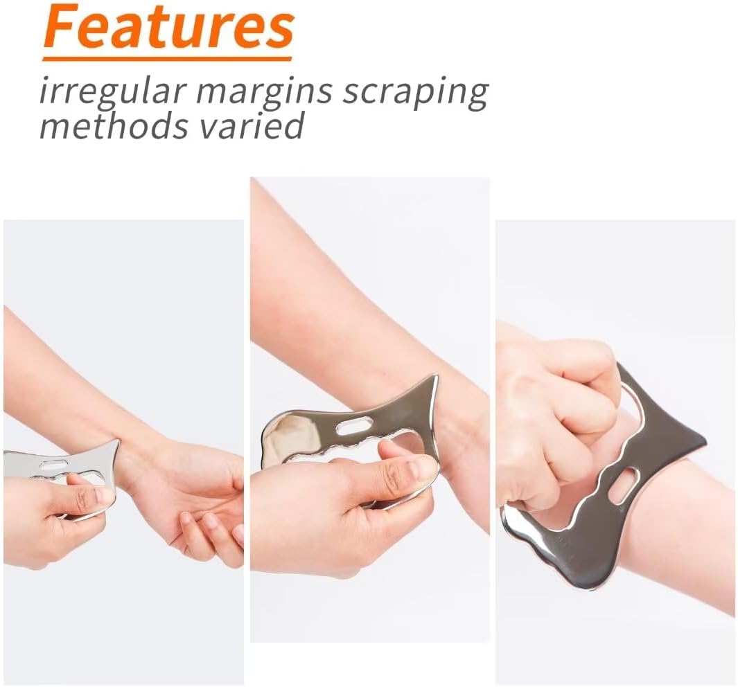Gua Sha Scraping Tool Stainless Steel, Body Massage for Neck Back