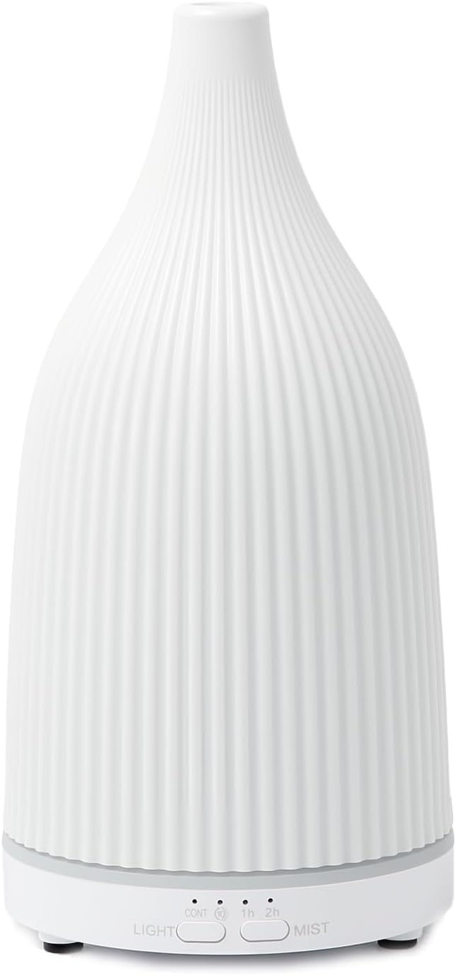 TTJ 70ml Essential Oil Diffuser, Ultrasonic Aromatherapy Diffuser with DC 5V USB Power, Timer Function, Dimmable LED Night Light, Quiet Cool Mist Humidifier for Home Office Bedroom Yoga Spa,One White