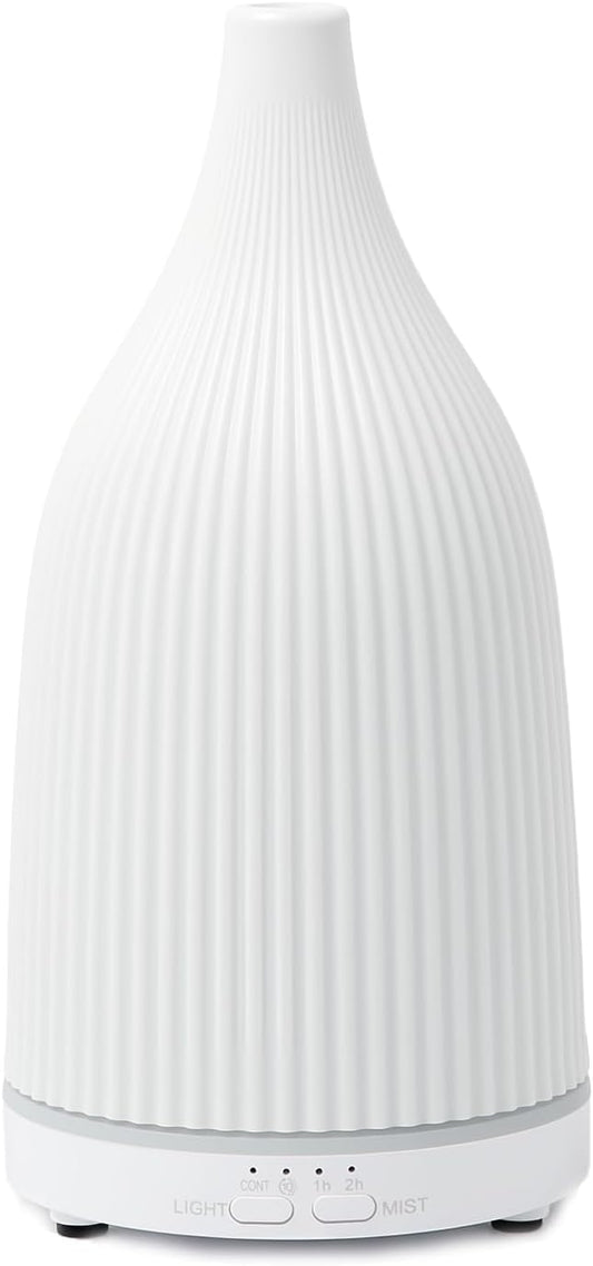 TTJ 70ml Essential Oil Diffuser, Ultrasonic Aromatherapy Diffuser with DC 5V USB Power, Timer Function, Dimmable LED Night Light, Quiet Cool Mist Humidifier for Home Office Bedroom Yoga Spa,One White