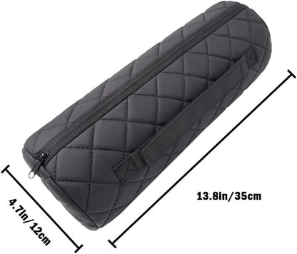 Car Neck Pillow for Pain Relief,Cars Seat Long Back Cervical Neck Support Pillow,Car Side Travel Headrest Round Roll Log Cylinder Pillows for Driving Seat,Memory Foam(Black)
