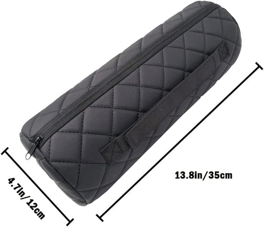 Car Neck Pillow for Pain Relief,Cars Seat Long Back Cervical Neck Support Pillow,Car Side Travel Headrest Round Roll Log Cylinder Pillows for Driving Seat,Memory Foam(Black)