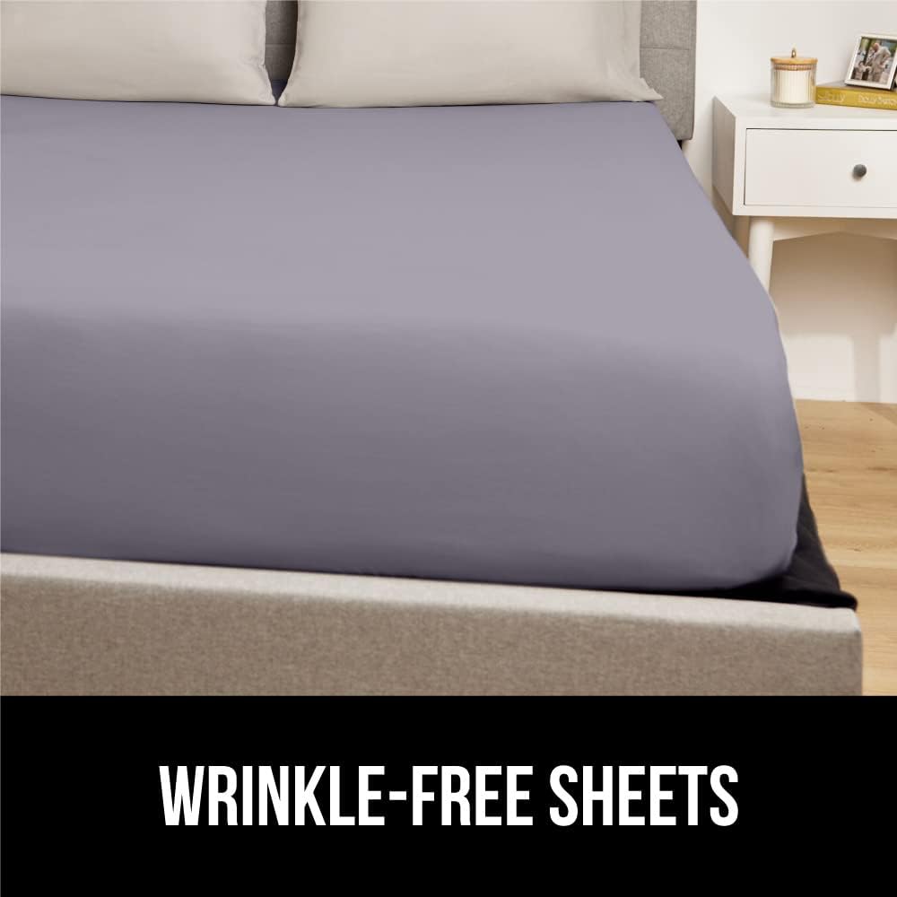 GORILLA GRIP Patented Bed Sheet Holders, Adjustable Elastic Fasteners with Metal Clips, Keep in Place Fitted Bedding Straps, Firm Tight Suspenders for Mattress, US Designed, 4 Pack Black