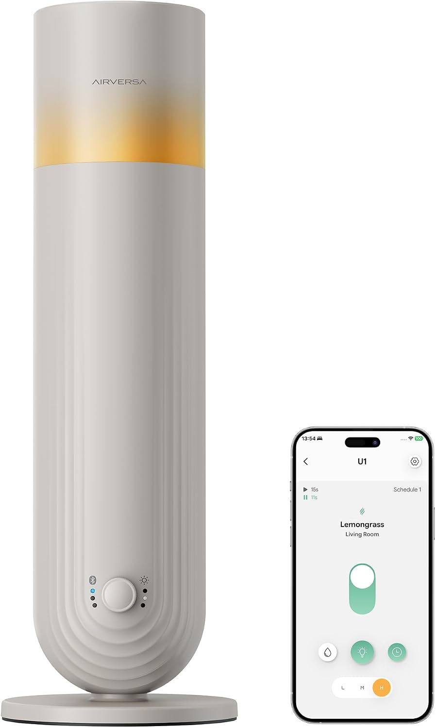 Airversa U1 Smart Hotel Waterless Diffuser with 100mL Oils Kit, Black