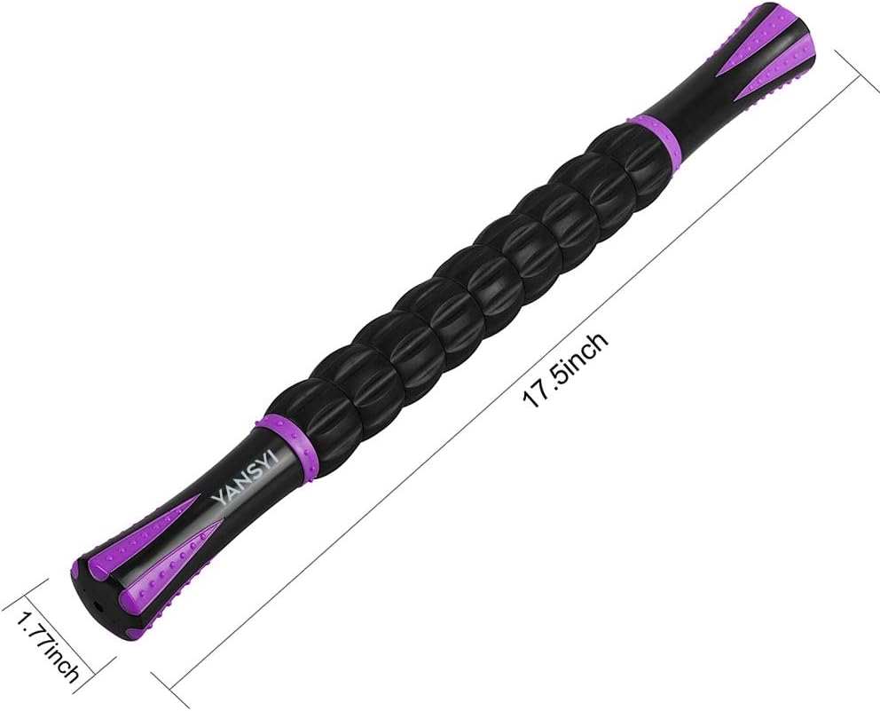 YANSYI Professional 9-Roller Deep Tissue Massage Stick - Portable Muscle Recovery Roller for Athletes, Relieves Post-Workout Soreness & Leg/Back Pain - Portable Physio Tool (Blue 1)
