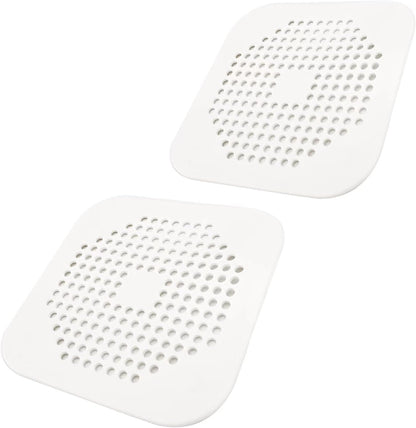 Square Drain Cover for Shower 5.7-inch TPR Drain Hair Catcher Flat Silicone Plug for Bathroom and Kitchen Filter Shower Drain Protection Flat Strainer Stopper with Suction Cups 2 Pack (Grey)