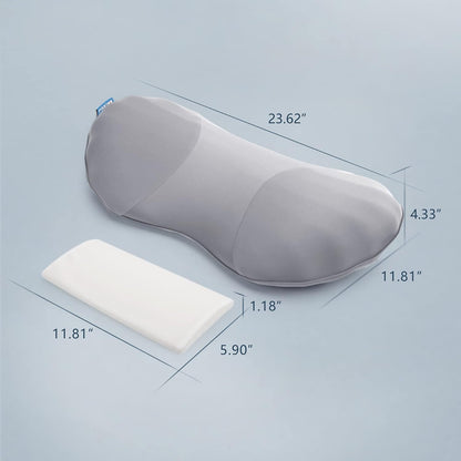 RESTCLOUD Adjustable Lumbar Support Pillow for Sleeping Memory Foam Back Support Pillow for Lower Back Pain Relief and Sleeping, Lumbar Support Pillow for Bed and Chair