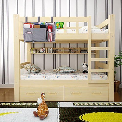 Large Pocket Bedside, Hanging Storage Organizer for Books,Phones,Tablets,Accessory and TV Remote - Best for Headboards, Bed Rails, Dorm Rooms, Bunk Beds, Apartments, Bathrooms &Travel (Light blue)