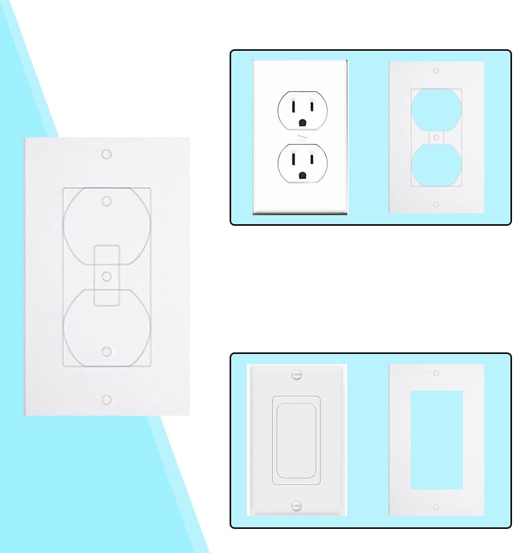 Aifeier ET Outlet Wall Plate Insulation Gasket Light Switch Socket Foam | Insulation Pads Weatherproof Gasket Sealer Replacement Electrical Outlet Covers (2.4 x 4.3 Inch, 25Pcs White)