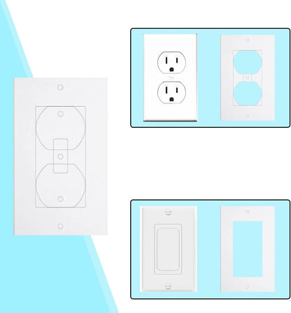 Aifeier ET Outlet Wall Plate Insulation Gasket Light Switch Socket Foam | Insulation Pads Weatherproof Gasket Sealer Replacement Electrical Outlet Covers (2.4 x 4.3 Inch, 25Pcs White)