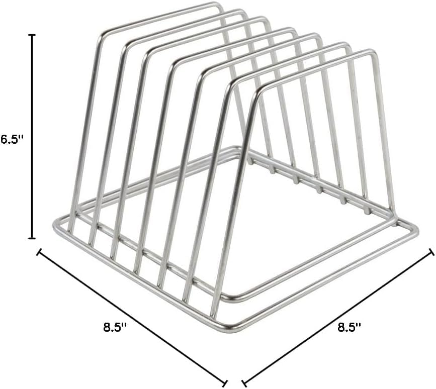 Commercial Cutting Board Rack, Fits 1" Thick Baking Pans and Sheets for Organizer - NSF Stainless Steel, Holds 6 Boards