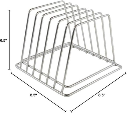 Commercial Cutting Board Rack, Fits 1" Thick Baking Pans and Sheets for Organizer - NSF Stainless Steel, Holds 6 Boards