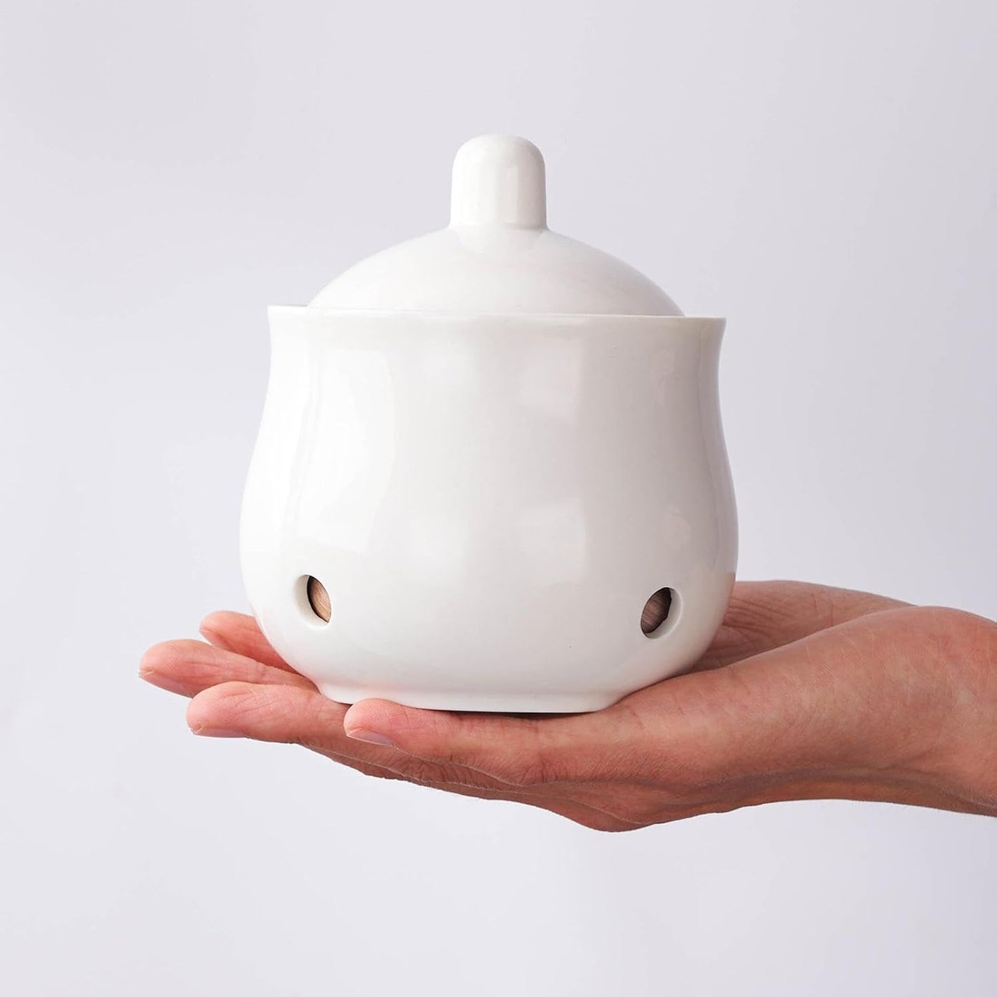 Garlic Keeper Ceramic Onion Saver Jar with Lid | Garlic Saver Container for Dining Room Kitchen Restaurant Fridge Onion Potato Ginger