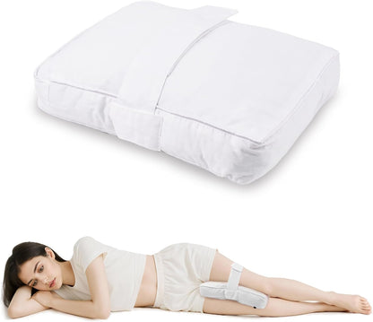 Knee Pillow with Adjustable Securing Strap for Side Sleepers | Fully Supports Knees & Thighs, Leg Support with Soft Strap, Aligns Spine, For Side Sleeping Between Legs, Orthopedic Relief