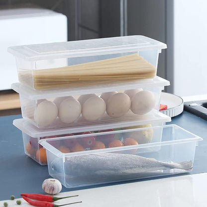 SOUJOY 6 Pack Produce Saver Container, 1.5L Food Storage Containers for Fridge with Lid, Stackable Fruits Storage Keeper with Removable Drain Plate for Vegetables, Meat, Fish Fresh and Dry