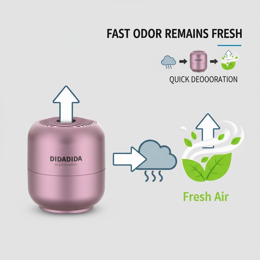 Refrigerator Deodorizer & Air Purifier | Eliminates 99% Odors, Long-Lasting Activated Charcoal Odor Absorber for Fridge & Home (Pink, 2PACK)