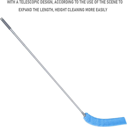 100 inches Retractable Gap Dust Cleaner Cleaning Tools with 4 Microfiber Dusting Cloths Long Handle, Washable and Retractable Duster Brush for Cleaning Under Appliances Furniture Couch Fridge