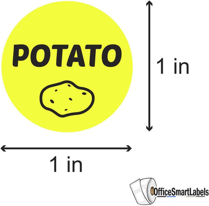 Ham & Cheese Stickers - 1 Inch Round Circle Food Labels in Bright Yellow for Restaurant Deli Food Truck Supermarket Grocery Store Stickers Food Menu Meal Choice Sticker Package Label - 300 Labels/Pack