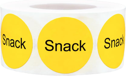 Yellow with Black Carnitas Circle Dot Adhesive Stickers, 1 Inch Round Labels, 500 Total Stickers