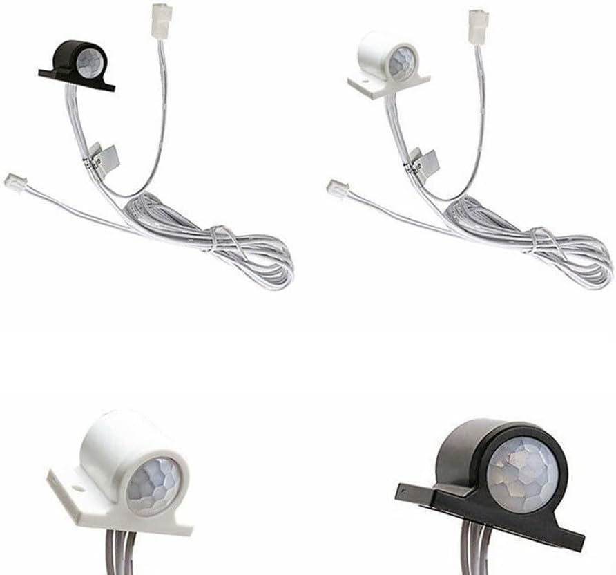 Adjustable DC 12V PIR Infrared Motion Sensor Switch for LED Light Strip, Auto On/Off with 30s Delay, White(White)
