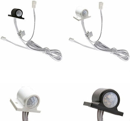 Adjustable DC 12V PIR Infrared Motion Sensor Switch for LED Light Strip, Auto On/Off with 30s Delay, White(White)