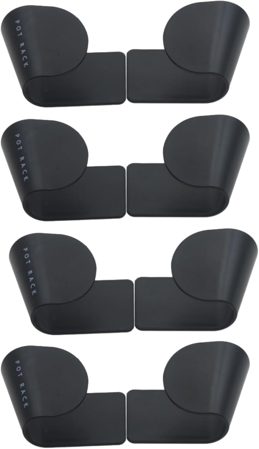 4 Pairs Pot and Pan Lid Holder Self Adhesive Wall Mount Storage Organizer Pot Lid Organizer for Cabinet (Black)