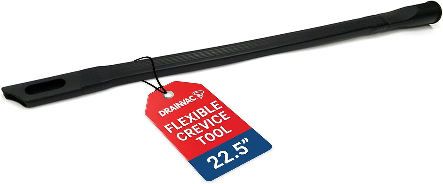 Drainvac Flexible Crevice Tool Vacuum Attachment – Long, Bendable Cleaning Nozzle for Tight Spaces and Under Furniture or Appliances – Tool Compatible with Any Residential Central Vacuum Handle