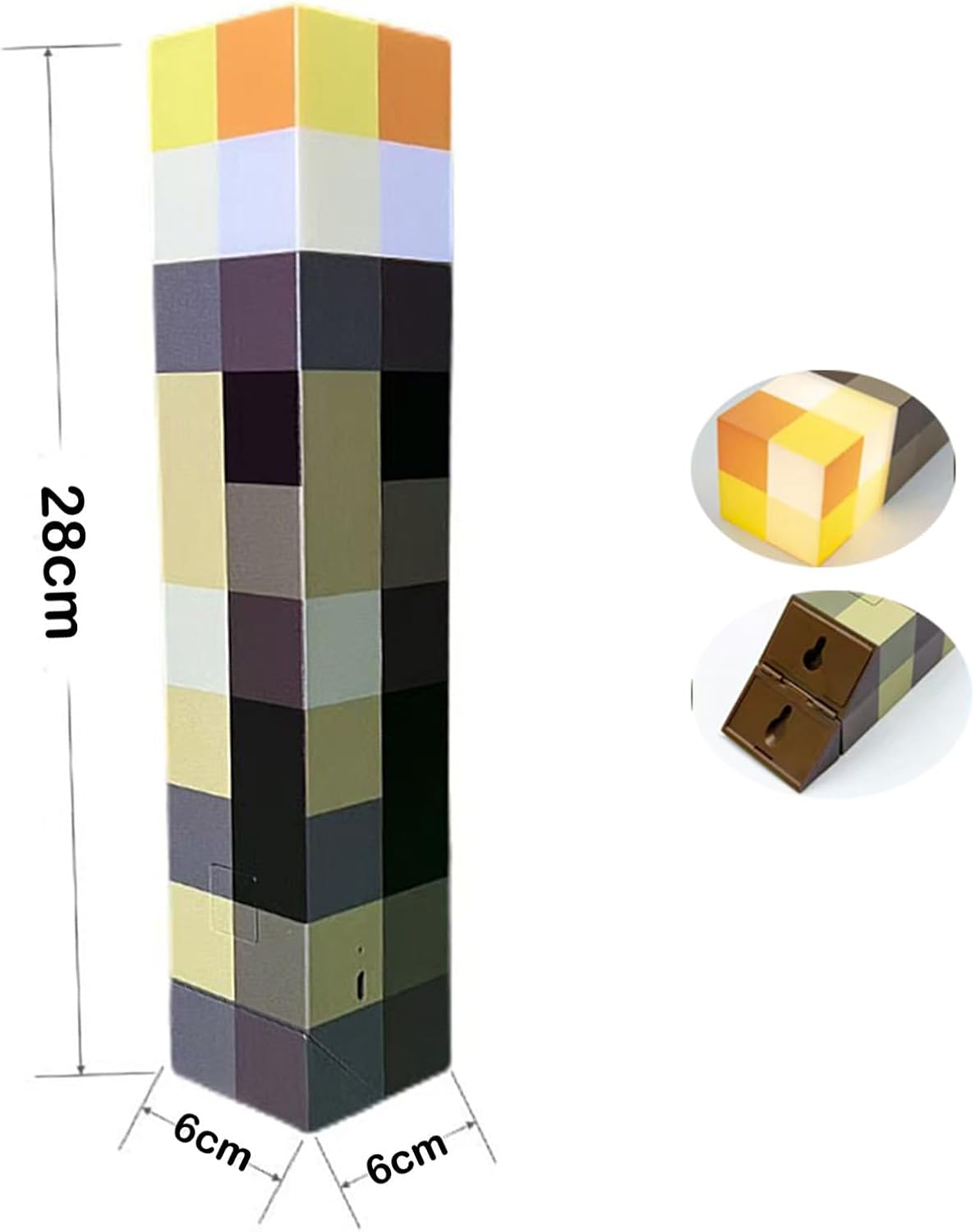 Light-up Wall Torch Lamp with 3 Lighting Levels, Hand Held & Wall Mountable Table Lamps, USB Rechargeable Night Light, Costume Cosplay Bedside Lamp for Home/Office Decor